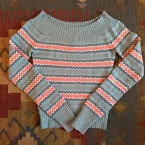 Abercrombie blue and pink sweater